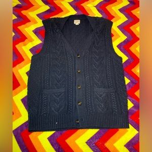 J Crew Rugged merino wool blend fishermen vest